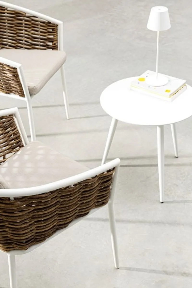 Clearance Bizzotto TAVOLINO IN ALLUMINIO D50 BIANCO YK11 - RIDLEY