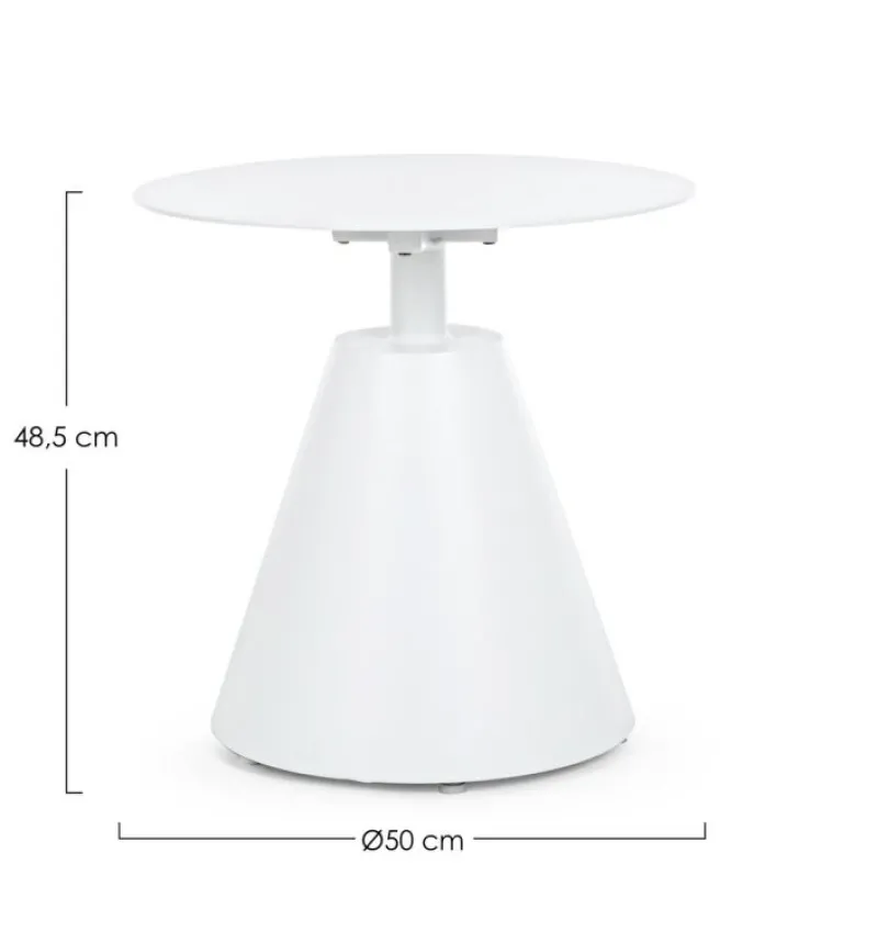 Best Bizzotto TAVOLINO IN ALLUMINIO D50 BIANCO XK04- ALOHA