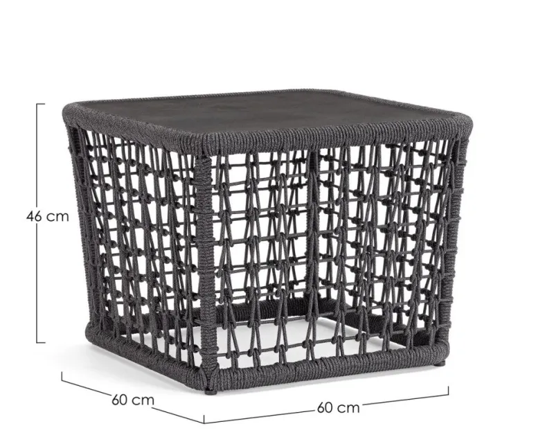 New Bizzotto TAVOLINO KOLLAR 60X60 ANTRACITE