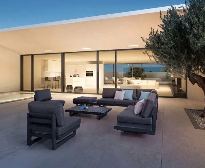 Outlet Bizzotto TAVOLINO MODULARE IN ALLUMINIO ANTRACITE WG21 - INFINITY