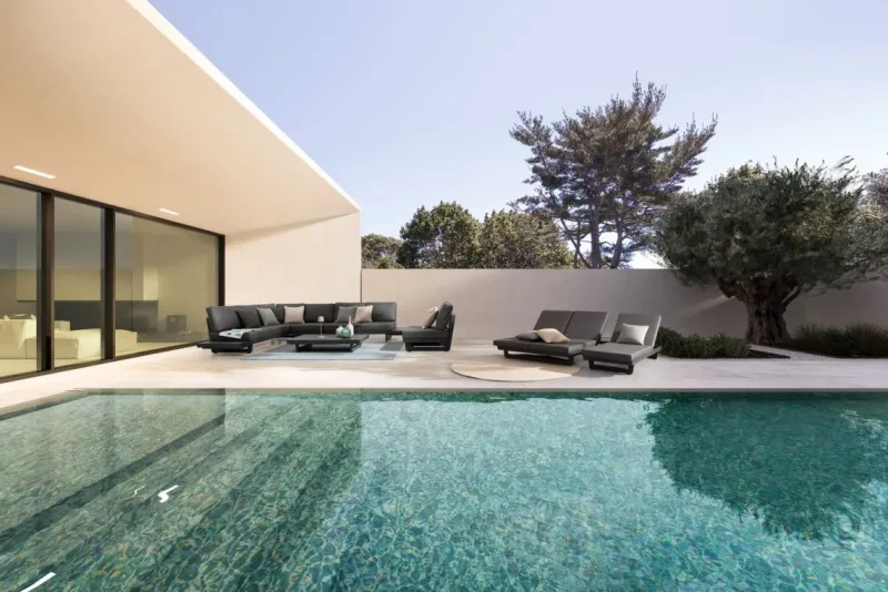 Outlet Bizzotto TAVOLINO MODULARE IN ALLUMINIO ANTRACITE WG21 - INFINITY