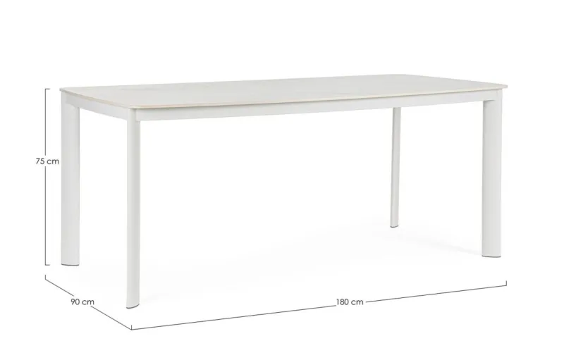 Discount Bizzotto TAVOLO ALCORA 180X90 BIANCO