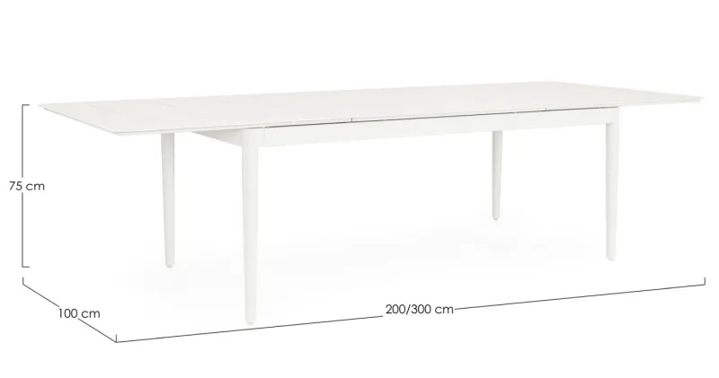 Clearance Bizzotto TAVOLO ALL NEBULA 200-300X100 VAPOR YK15