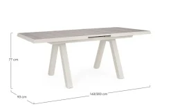 Clearance Bizzotto TAVOLO ALL.KRION 163-203X93 PELICAN