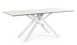 New Bizzotto TAVOLO CON PIANO IN CERAMICA BIANCO - SEAN