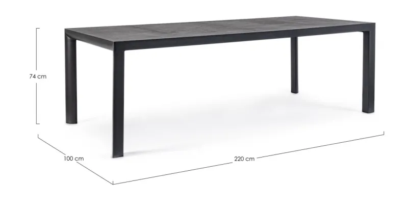 Clearance Bizzotto TAVOLO IN ALLUMINIO ANTRACITE JX55 - MASON