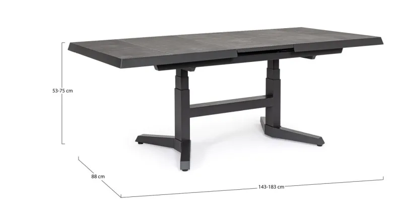 Best Bizzotto TAVOLO IN ALLUMINIO ANTRACITE JX55 - ROBERT