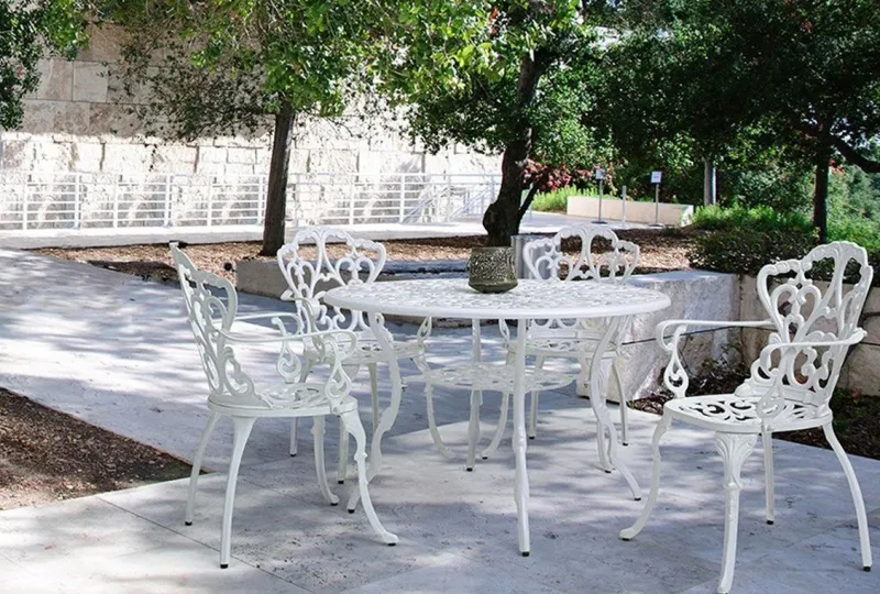 Clearance Bizzotto TAVOLO IN ALLUMINIO D110 BIANCO - VICTORIA