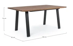 Online Bizzotto TAVOLO IN LEGNO ANTRACITE 160X90 - OSLO FSC