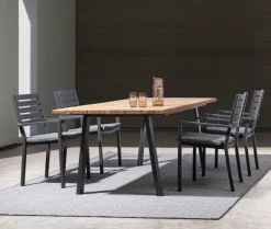 Online Bizzotto TAVOLO IN LEGNO ANTRACITE 160X90 - OSLO FSC