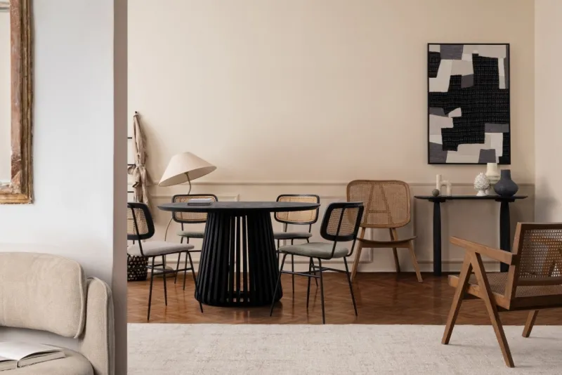 Discount Bizzotto TAVOLO IN LEGNO NERO D130 - ODION