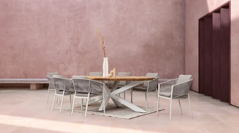 Hot Bizzotto TAVOLO IN TEAK BIANCO RT01 - PALMDALE