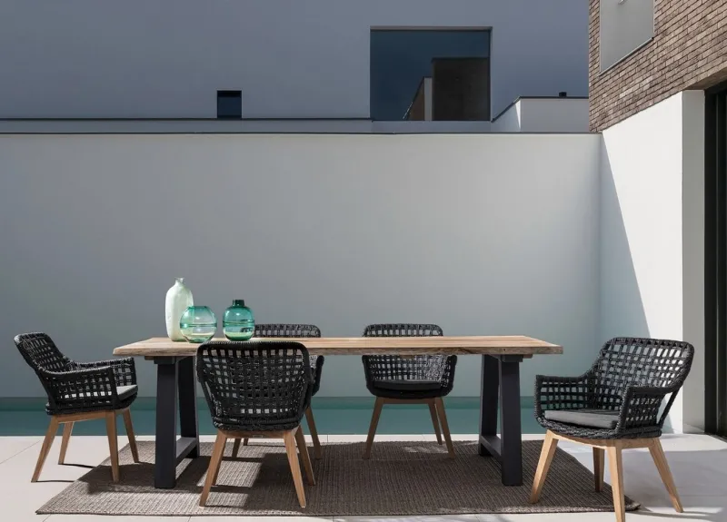 Online Bizzotto TAVOLO IN TEAK RICICLATO ANTARCITE AM03 - ROLLAND