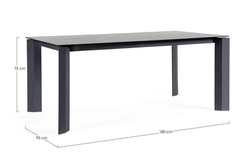New Bizzotto TAVOLO OTAVIO 180X95 ANTRACITE WG21