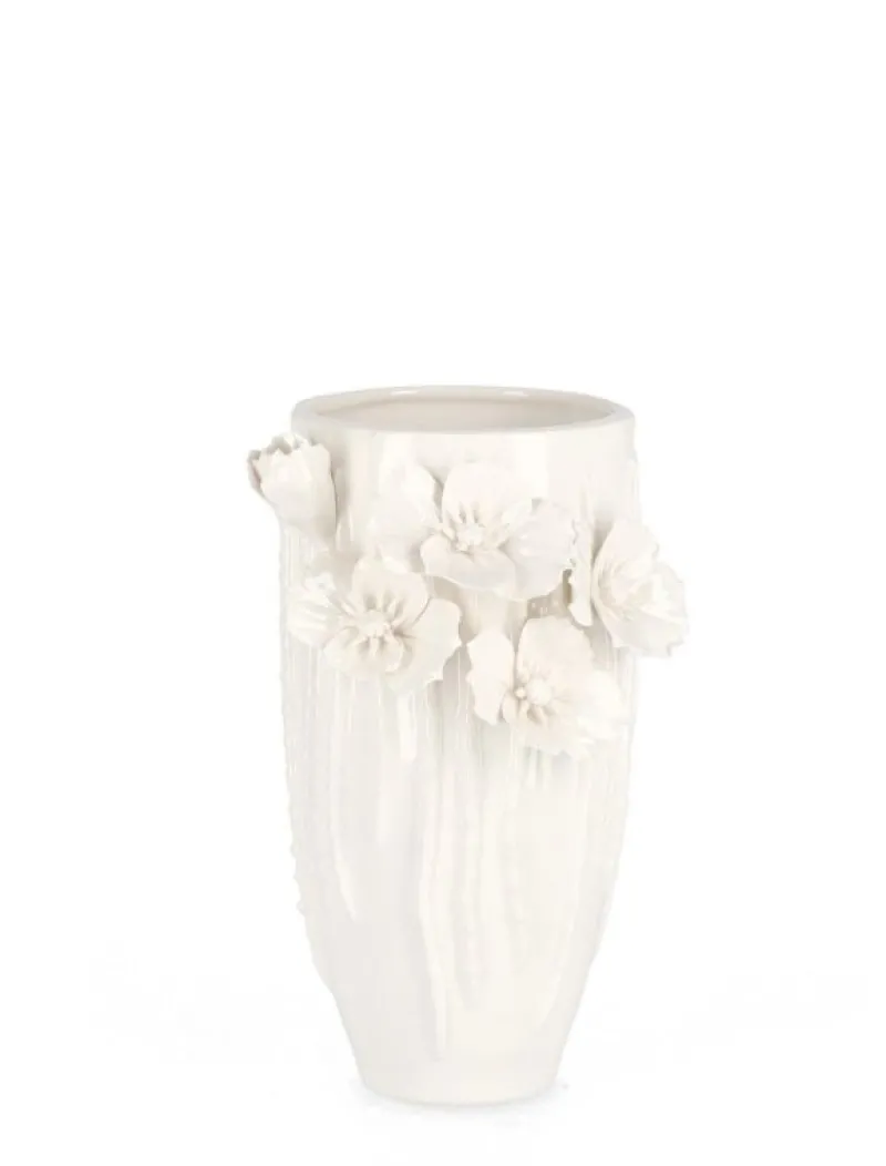 Bizzotto VASO DECORATIVO POPPY BIANCO H22