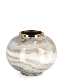 Bizzotto VASO MARSHA BOMB BIANCO GRIGIO ORO H25