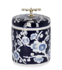 Bizzotto VASO MENG C-TAPPO CIL BLU BIANCO H16