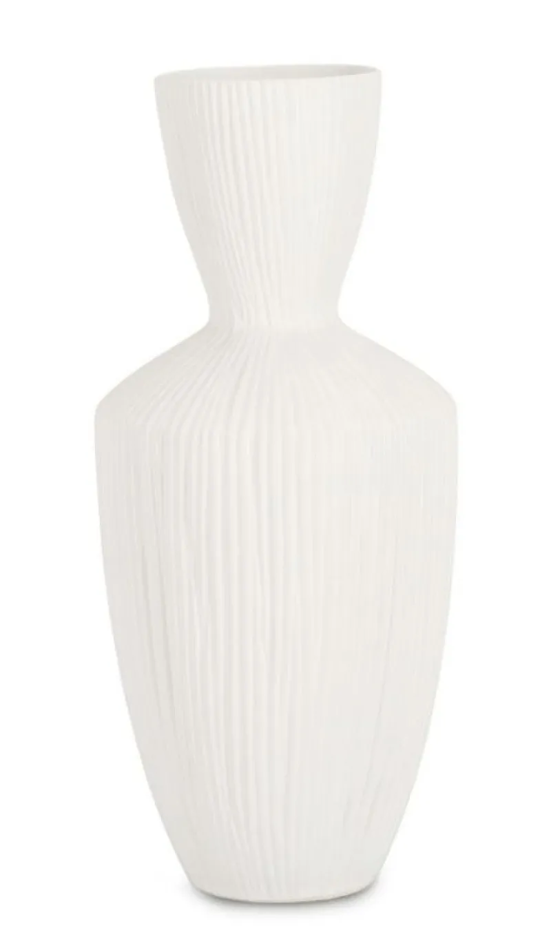 New Bizzotto VASO STRIPED BIANCO H47