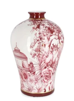 Discount Bizzotto VASO ZHEN BOMB ROSSO BIANCO ORO H32